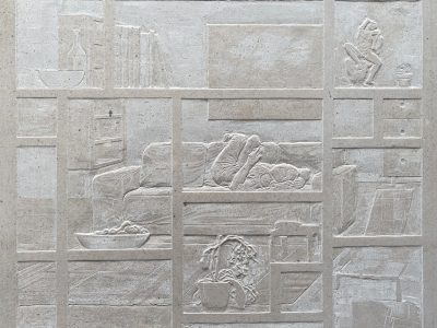 Peter Niedertscheider, Raumteiler, Untersberger Marmor, 30 x 38,5cm, 2021